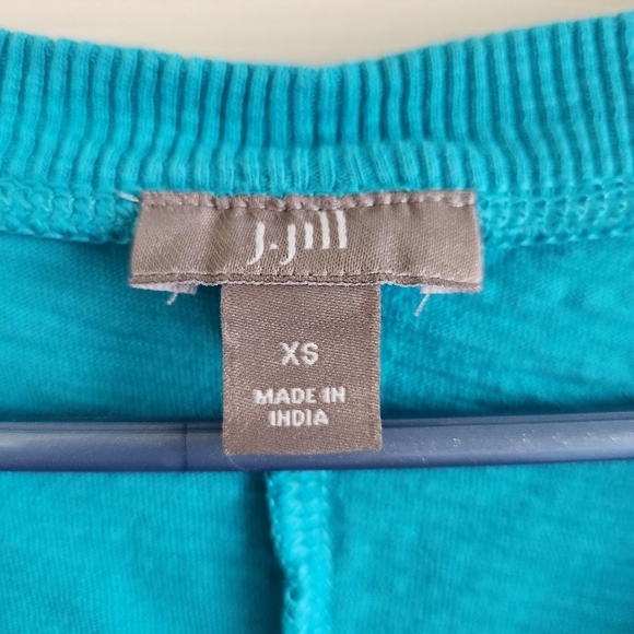 J Jill Turquoise Blue Cap Sleeve T Shirt Dress Casual XS Lagenlook - Picture 3 of 6